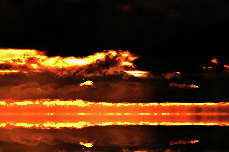 Orange Light In The Clouds Three  Digital Art by Lyle Crump