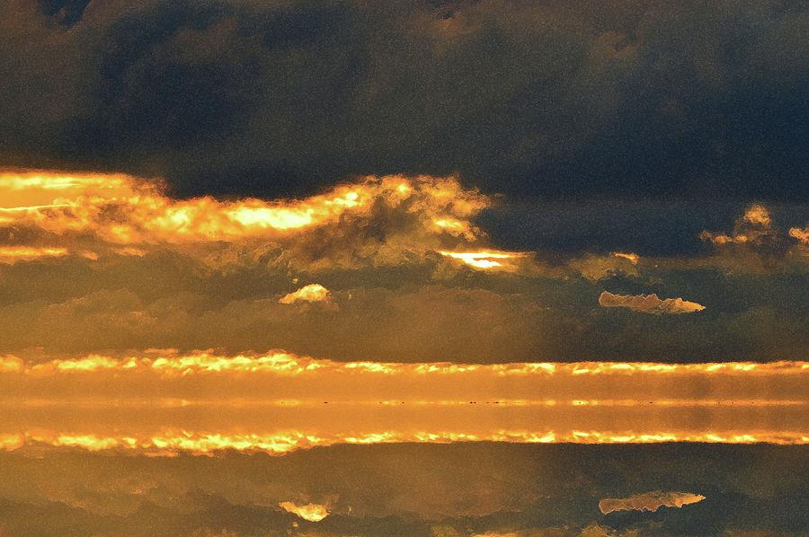 Orange Light In The Clouds Two  Digital Art by Lyle Crump