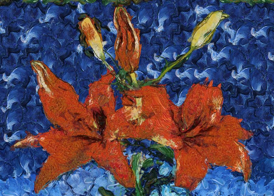 Orange Lilies Digital Art