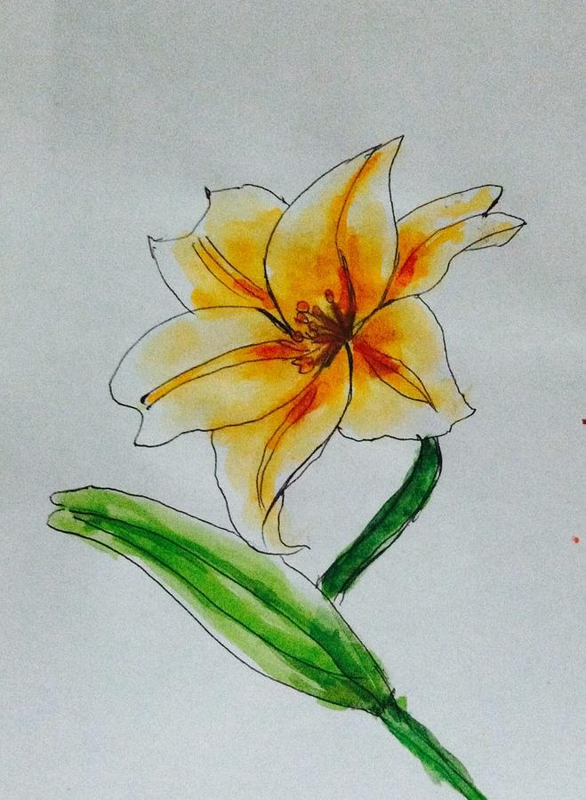 Orange Lilly  Painting by Hae Kim