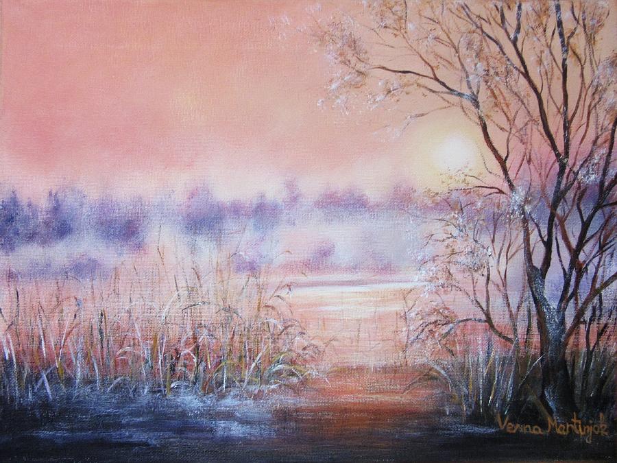  Orange Mist Painting by Vesna Martinjak