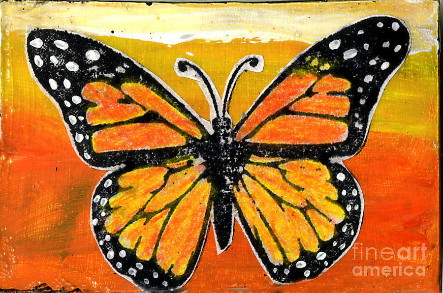 Orange Monarch Painting by Genevieve Esson