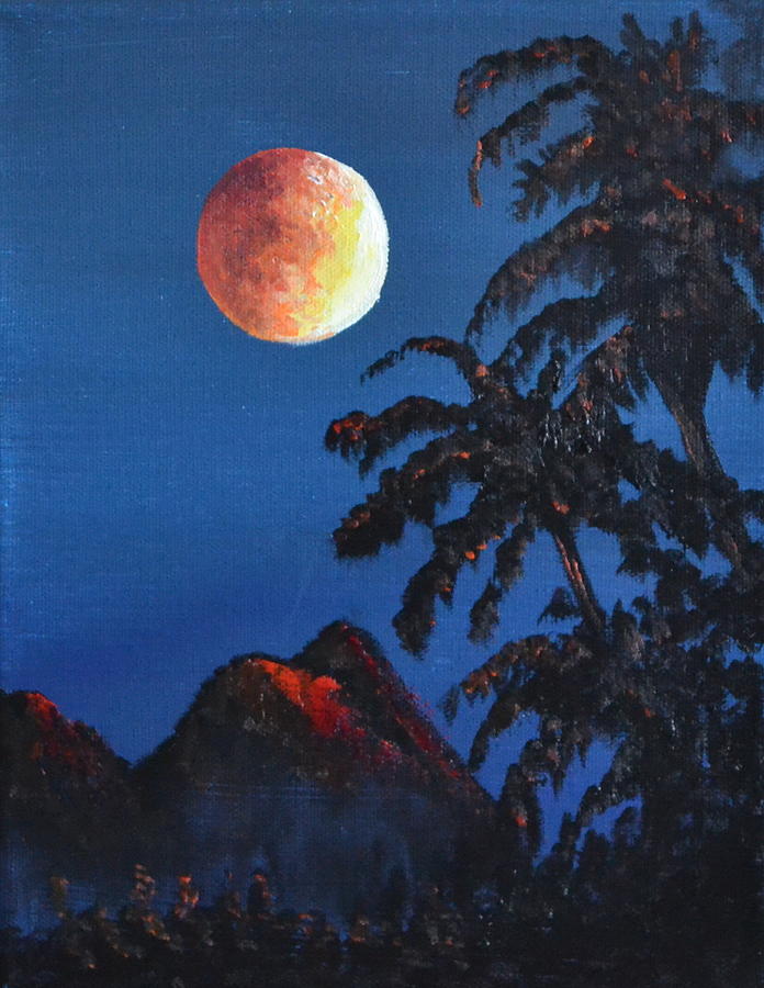 Orange Moon Painting by Martin Schmidt
