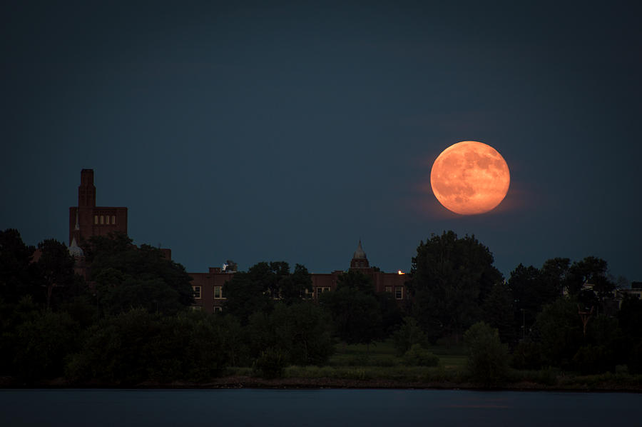 Orange Moon Photograph by Stephen Holst