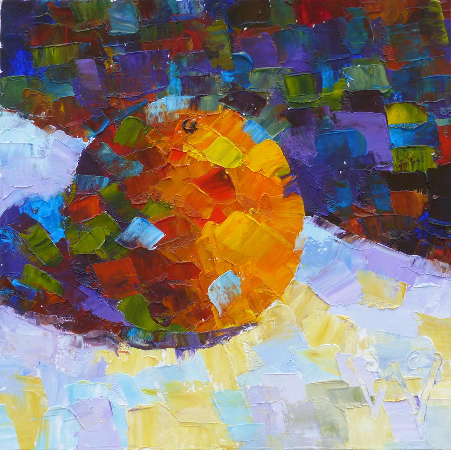 Orange Mosaic #3 Painting by Susan Woodward