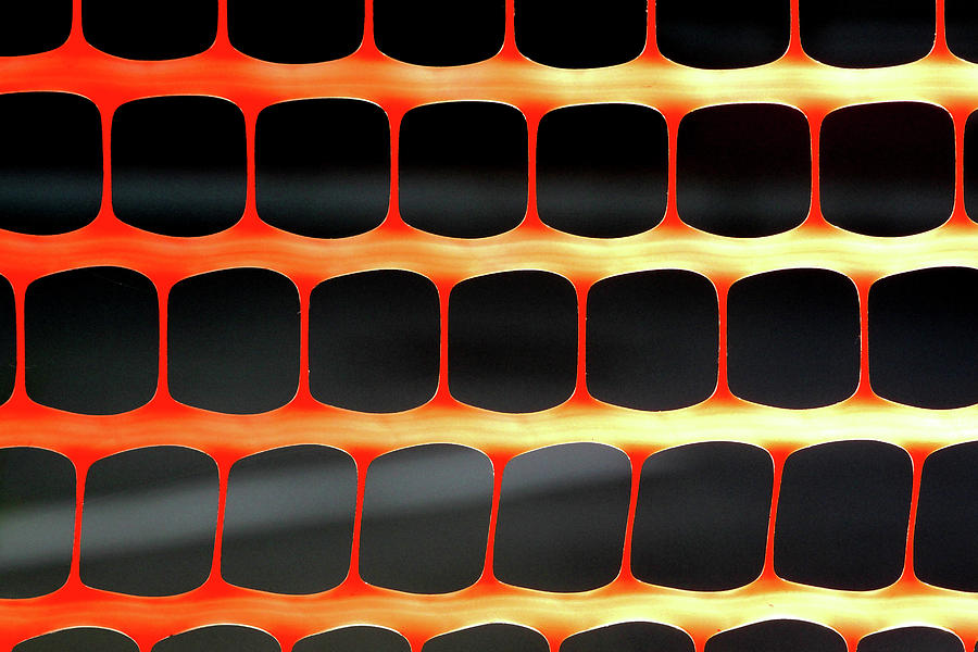 Orange Motif-Construction Fence Photograph by Ross Lewis