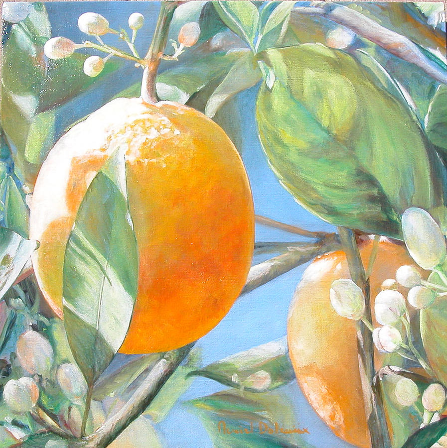Orange Painting by Muriel Dolemieux
