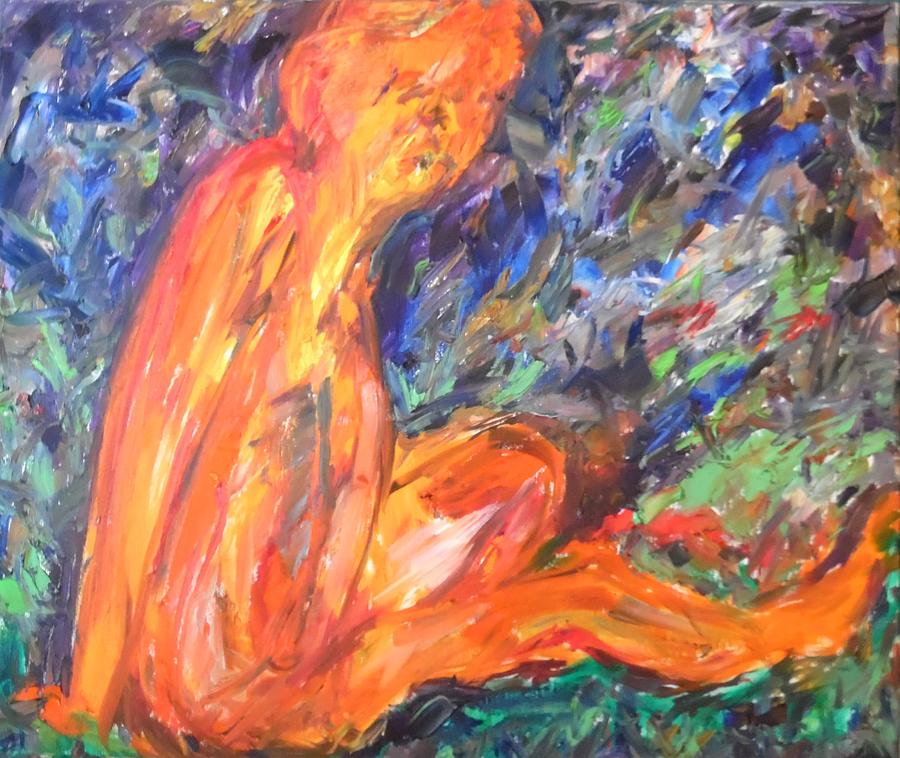 Orange Nymph Painting by Esther Newman-Cohen