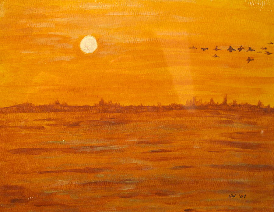 Orange Ocean Painting by Ian  MacDonald