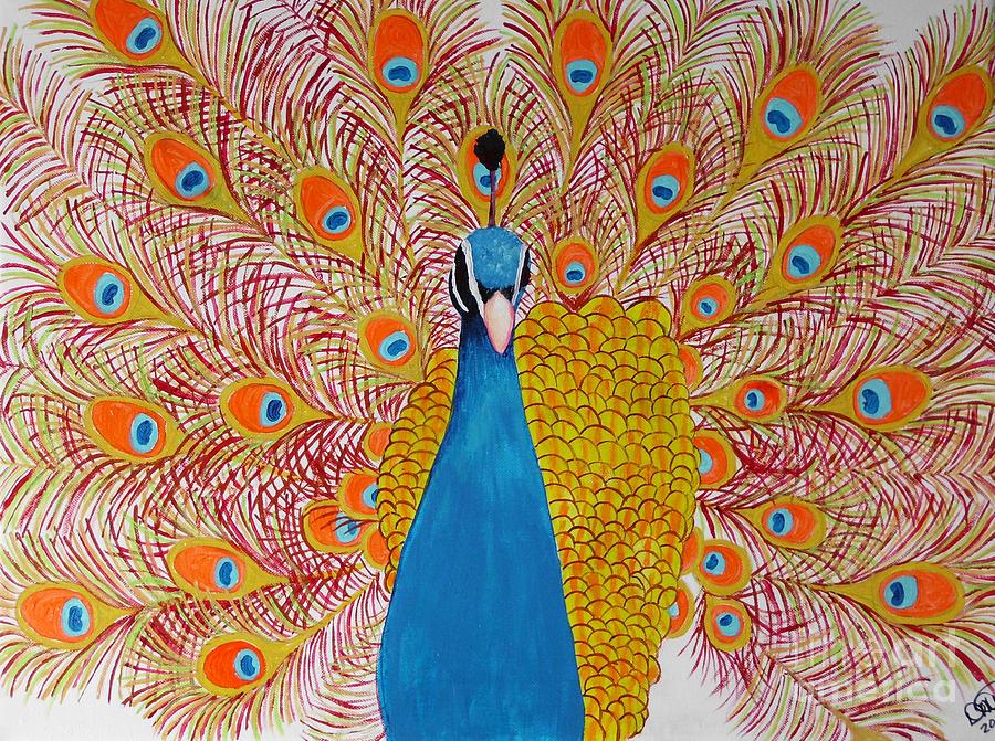 orange peacocks
