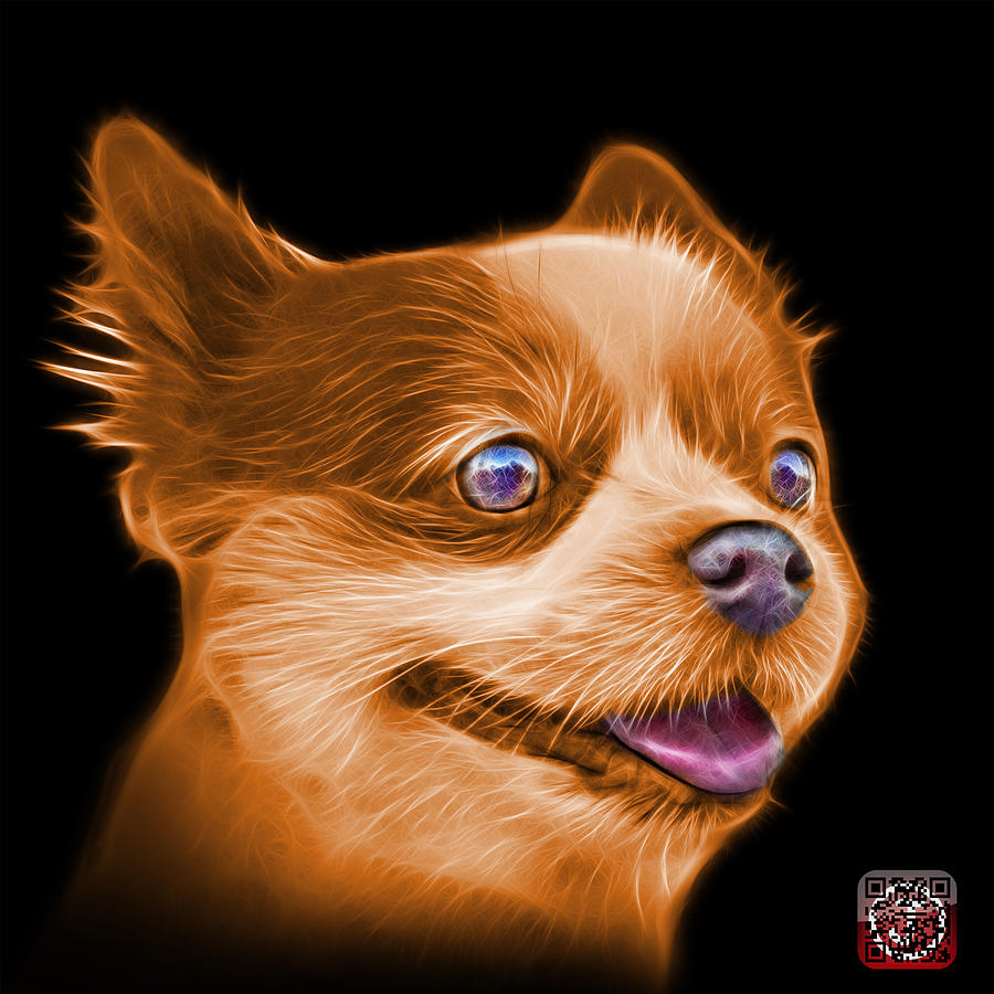 Orange Pomeranian dog art 4584 - BB Painting by James Ahn