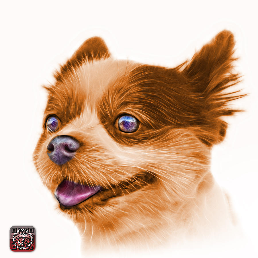 Orange Pomeranian dog art 4584 - WB Painting by James Ahn