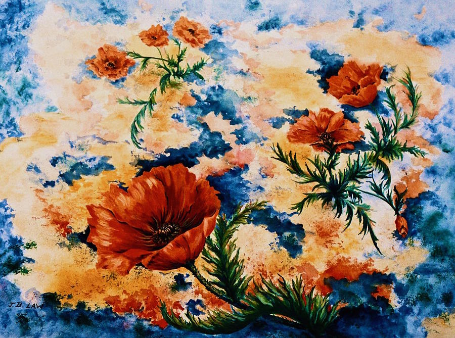 Orange Poppies Painting by Jan Law