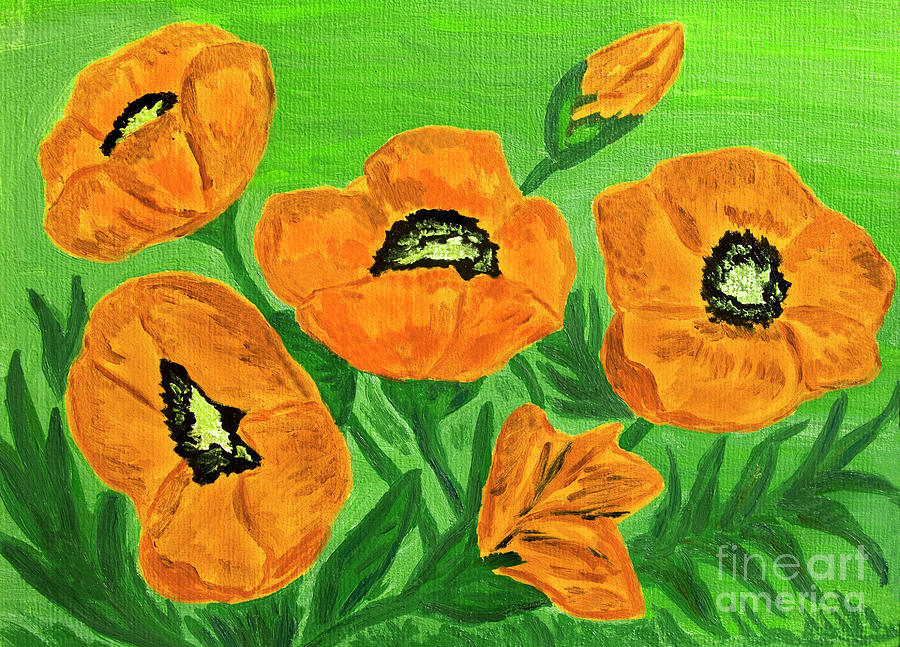 Orange poppies, oil painting Painting by Irina Afonskaya
