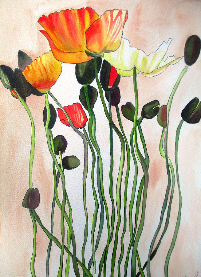 Poppies Painting - Orange Poppies by Sacha Grossel Poppies Painting - Orange Poppies by Sacha Grossel