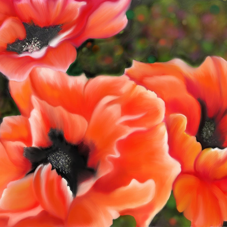 Orange Poppies Painting by Sand And Chi