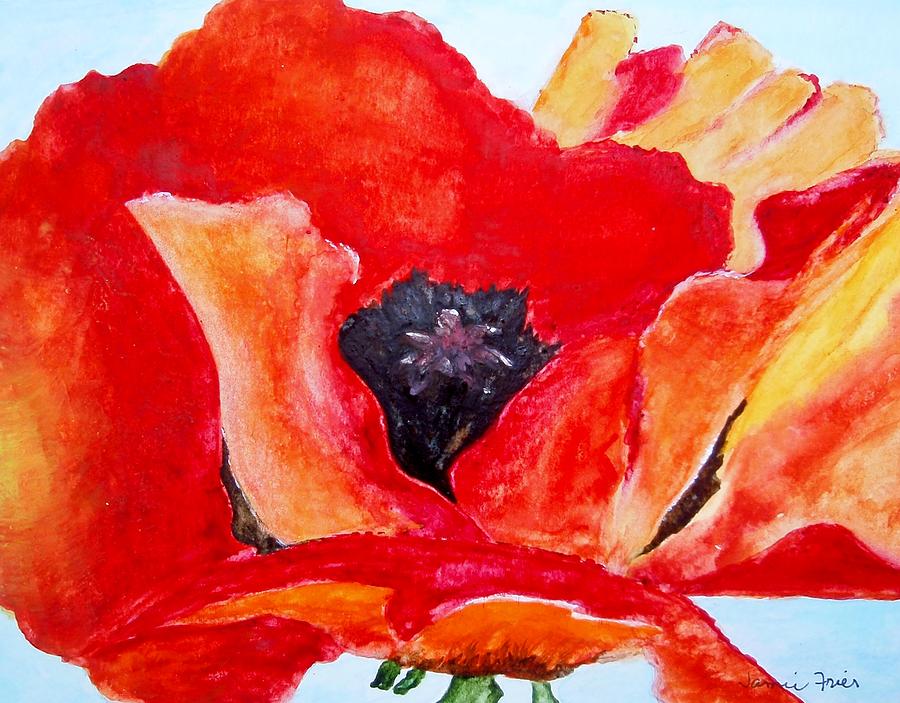Orange Poppy Painting by Jamie Frier