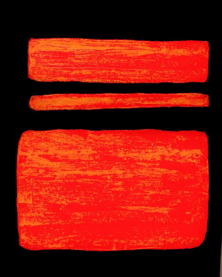 Orange Red On Black Painting by Marsha Heiken
