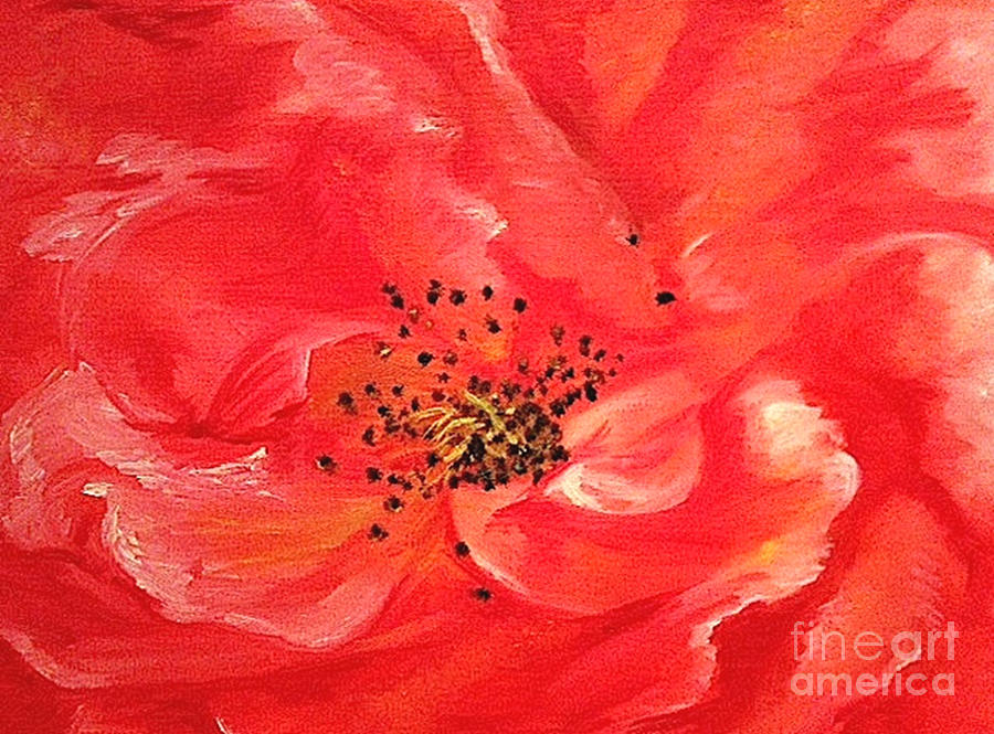 Orange Rose Painting by Sheron Petrie