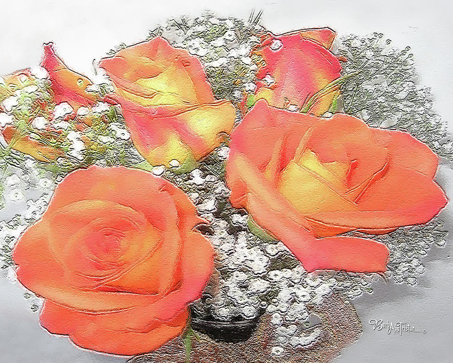 Orange Roses #067 Photograph by Barbara Tristan
