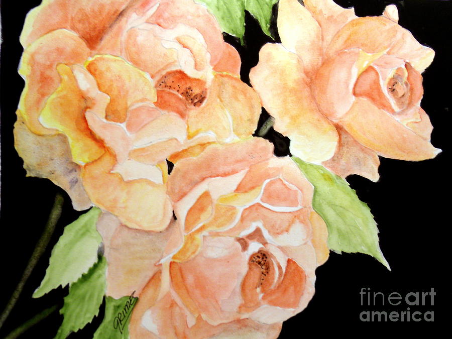 Orange Roses Painting by Carol Grimes