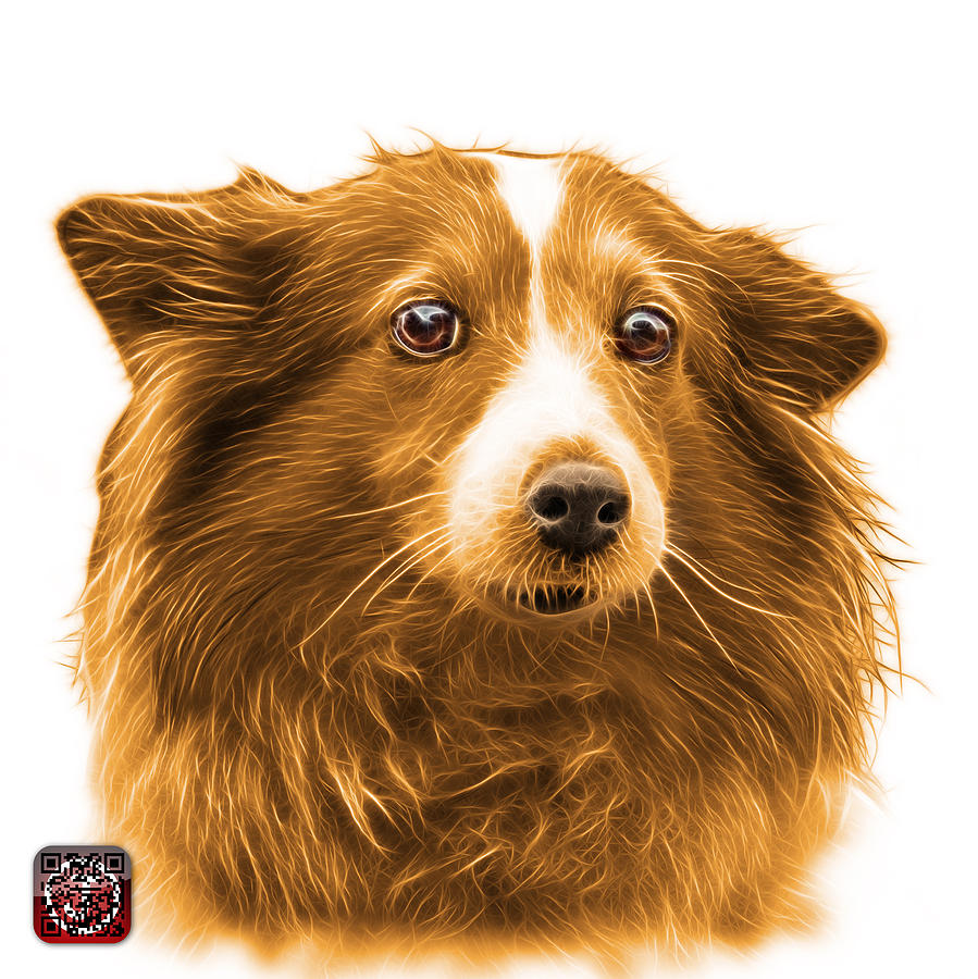 Orange Shetland Sheepdog Dog Art 9973 - WB Mixed Media by James Ahn
