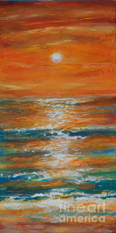 Orange sky Painting by Linda Olsen