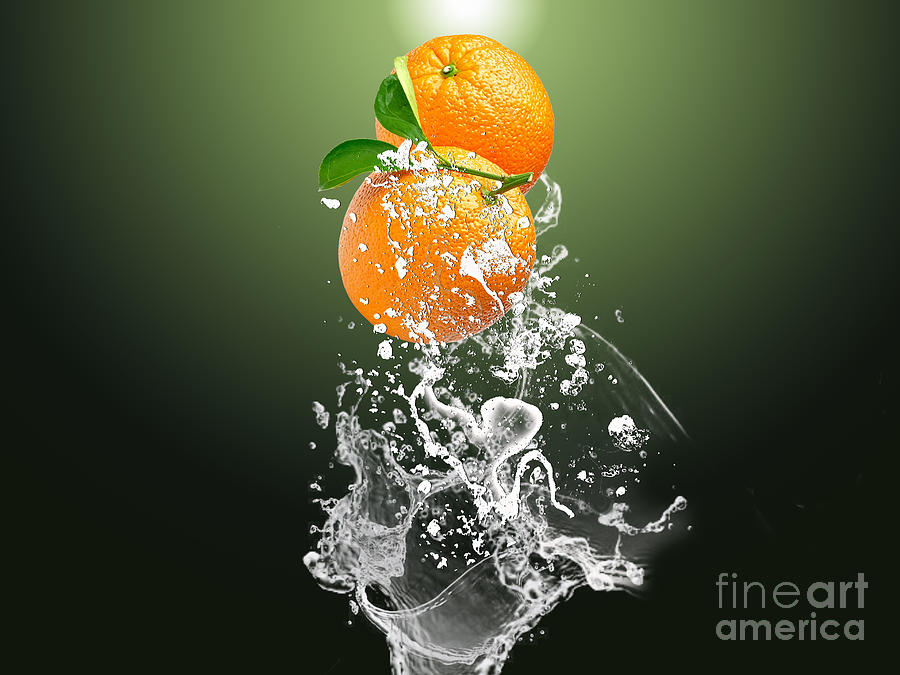Orange Splash Mixed Media by Marvin Blaine