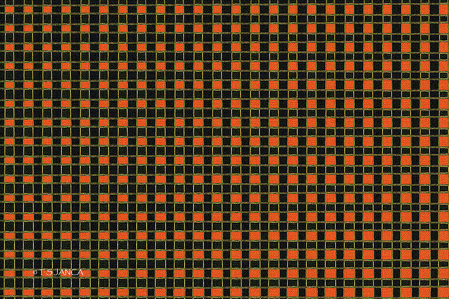 Orange Square Abstract Digital Art by Tom Janca