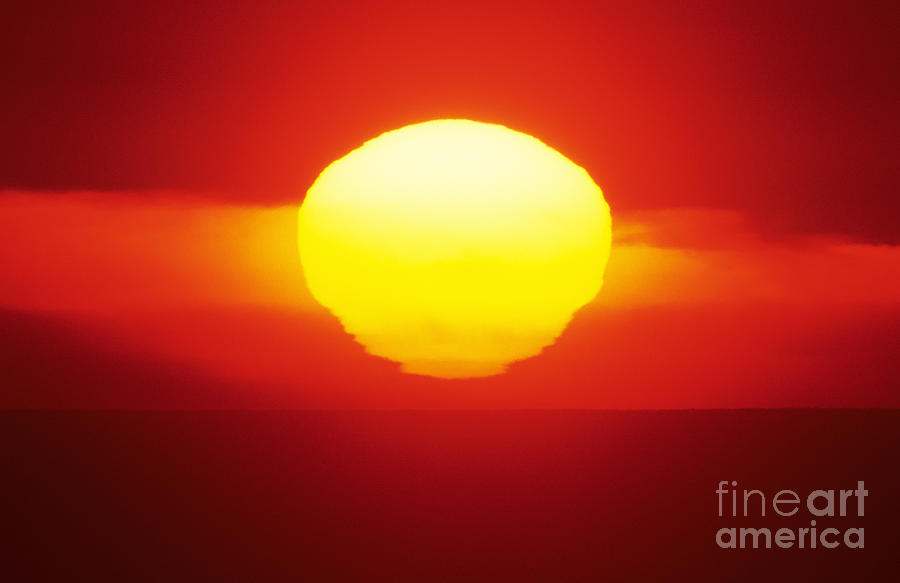 Sunset Photograph - Orange Sunball by Larry Dale Gordon - Printscapes