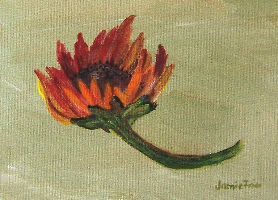 Orange Sunflower Painting by Jamie Frier