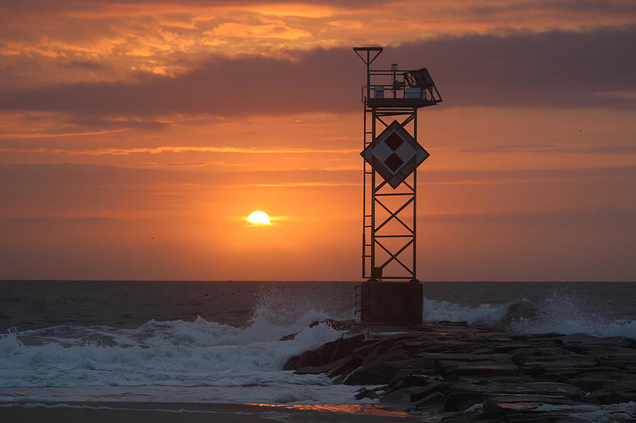 Orange Sunrise At The Jetty Photograph by Robert Banach