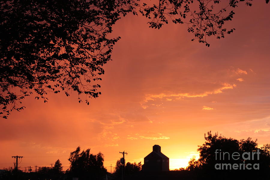 Orange Sunset over Prosser Photograph by Carol Groenen