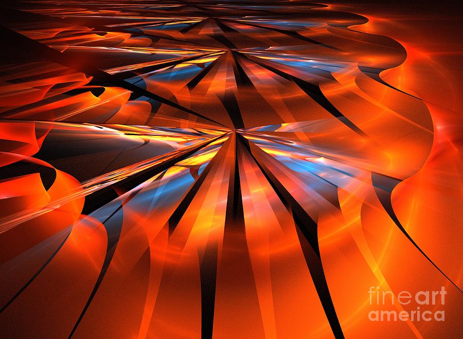 Abstract Digital Art - Orange Sunshine by Kim Sy Ok