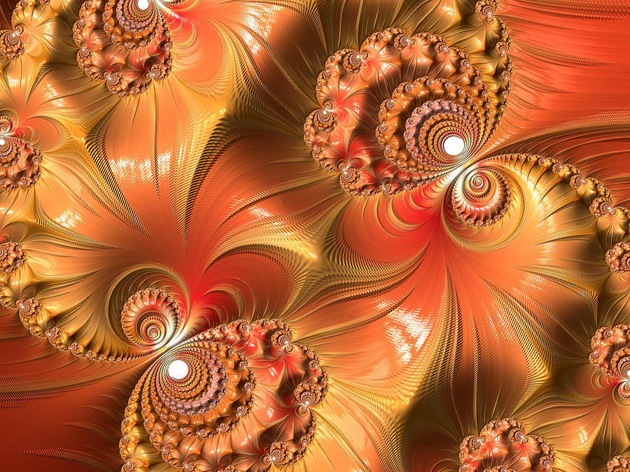 Abstract Digital Art - Orange Swirl Abstract by Georgiana Romanovna