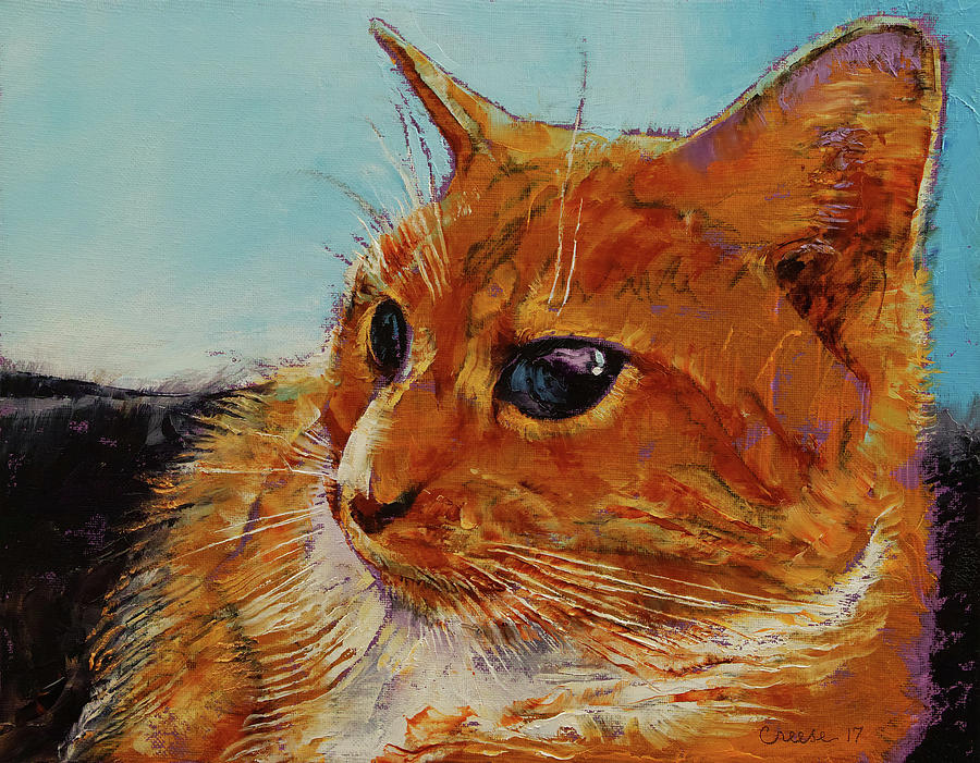 Orange Tabby Cat Painting by Michael Creese