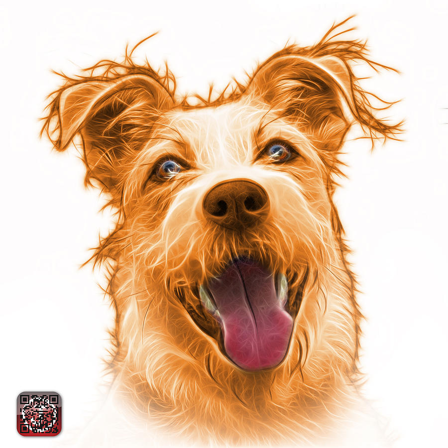 Orange Terrier Mix 2989 - WB Painting by James Ahn