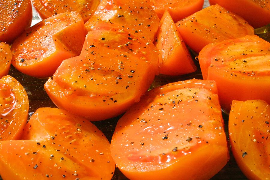 Orange Tomatoes Ready to Roast Photograph by Polly Castor