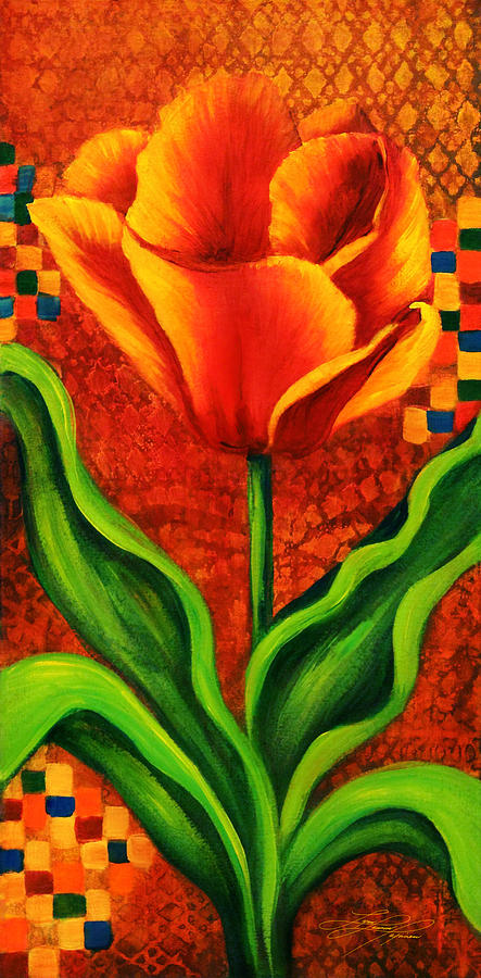 Floral Painting - Orange Tulip by Lynn Lawson Pajunen Floral Painting - Orange Tulip by Lynn Lawson Pajunen