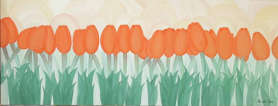 Flower Painting - Orange Tulipans by Marinella Owens Flower Painting - Orange Tulipans by Marinella Owens