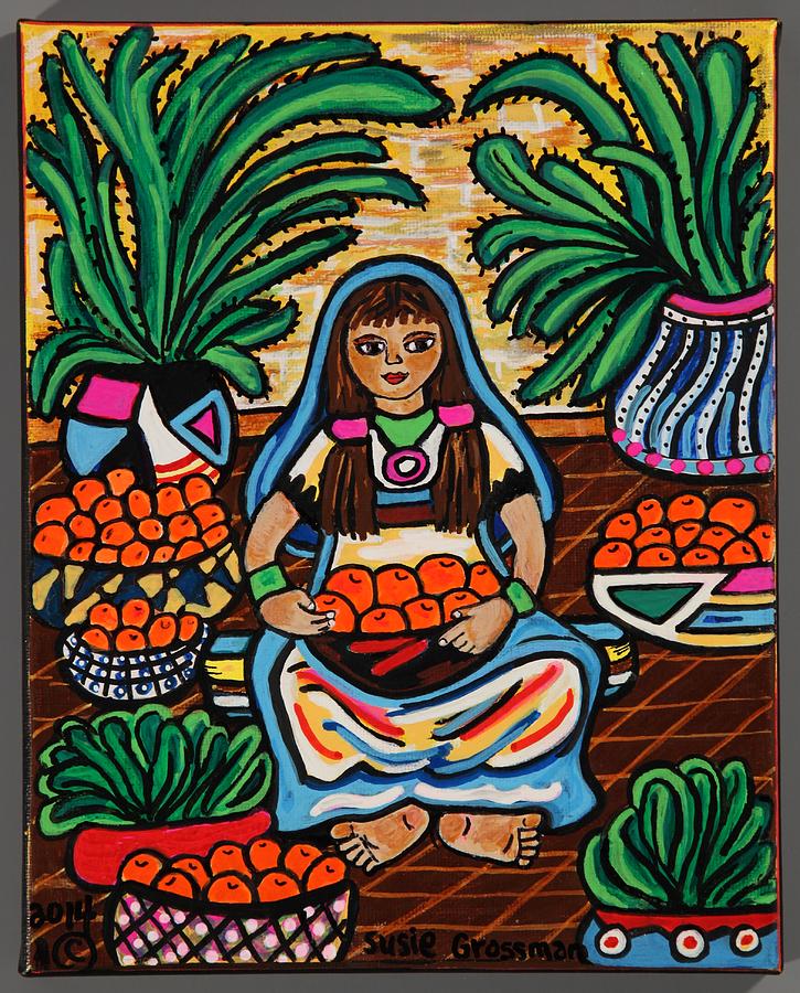 Orange Vendor Painting by Susie Grossman