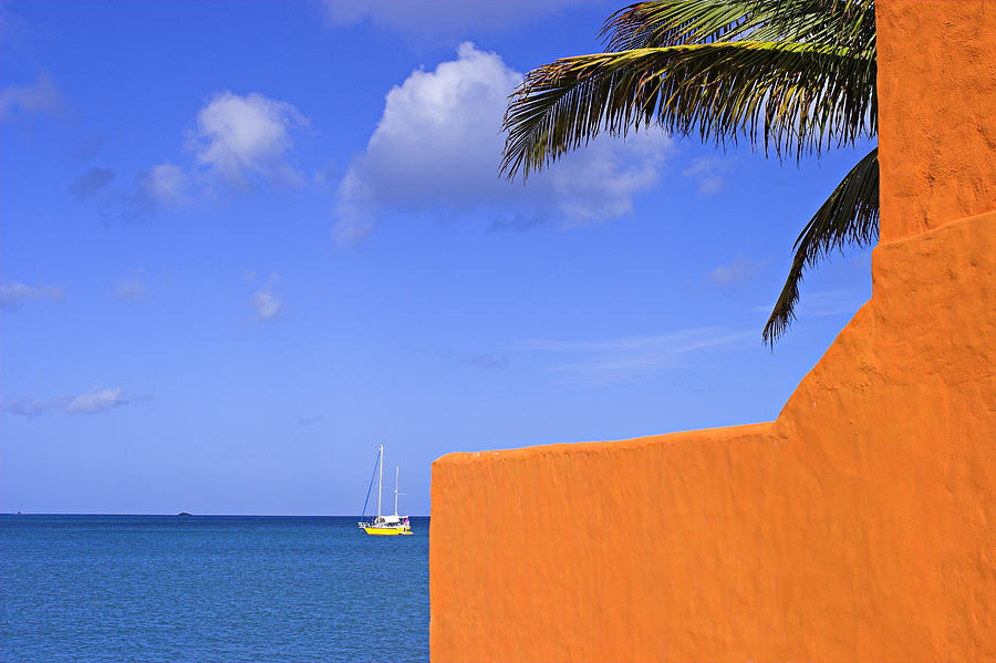 Orange Wall-St Lucia Photograph by Chester Williams