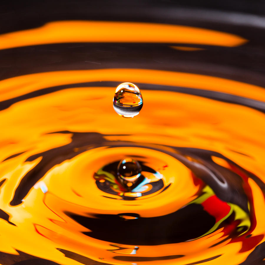 Orange Water Drop 1 Photograph by SR Green