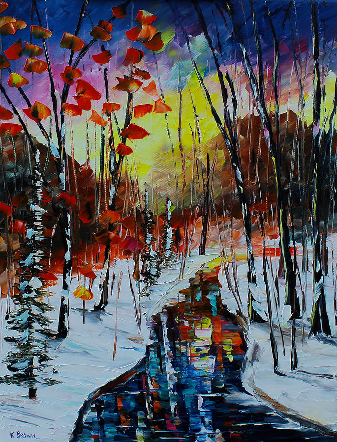 Orange Winter Painting by Kevin Brown