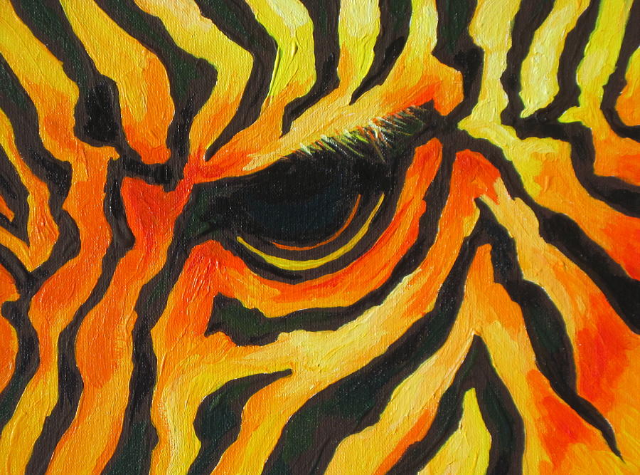 Orange Zebra Painting by Sandy Tracey