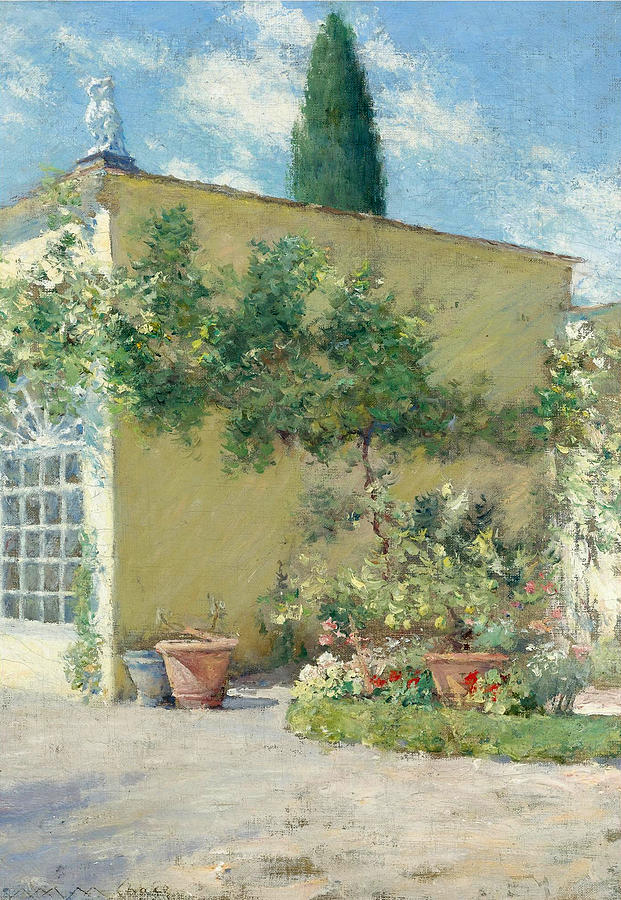 Orangerie of the Chase Villa in Florence Painting by William Merritt Chase