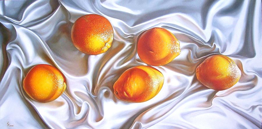 Oranges  Painting by Elena Kolotusha