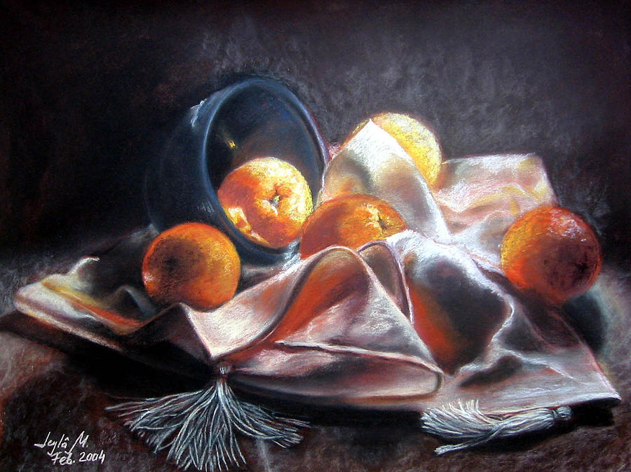 Oranges Painting by Leyla Munteanu