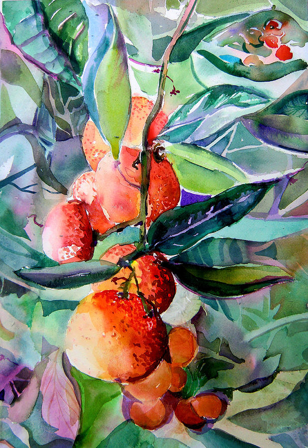 Oranges Painting by Mindy Newman