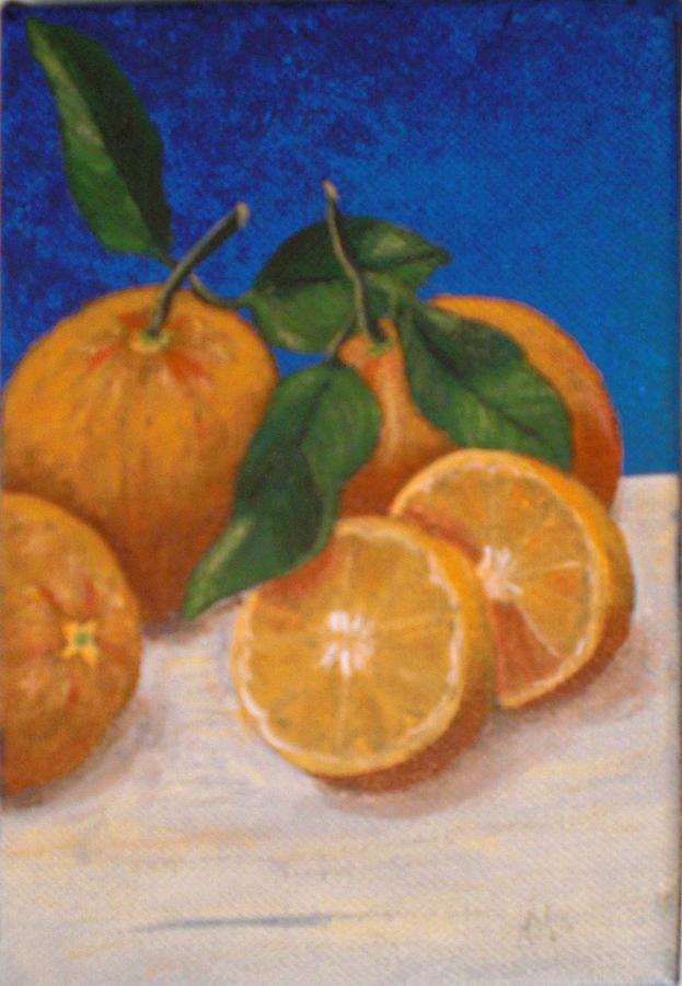 Oranges Painting by Nancy Sisco